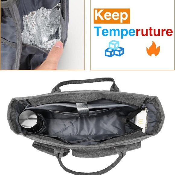 Laptop Tote Bag, Middle Size Computer Messenger Teacher Bag with 15.6'' Padded L - Picture 4 of 6